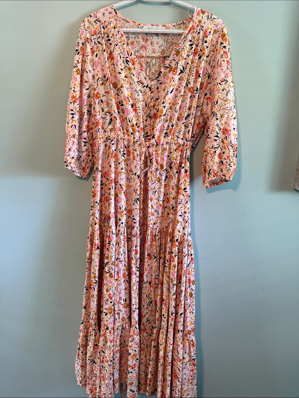 Petal & Pup Pink Floral Wrap-Style Maxi Dress